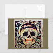 Dag van de Dode Suikerschedel 3 Feestdagenkaart (Voorkant / Achterkant)