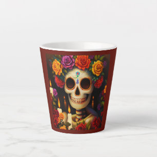 Dag van de Dode Suikerschedel 3 Latte Mok