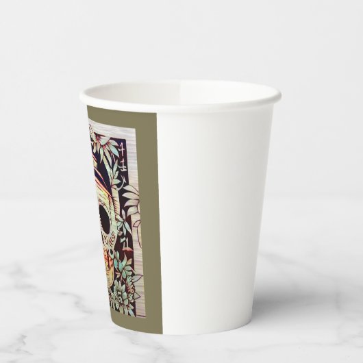 Dag van de Dode Suikerschedel 3 Papieren Bekers (Links)