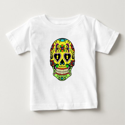 Dag van de Dode Suikerschedel Baby T-shirt (Voorkant)