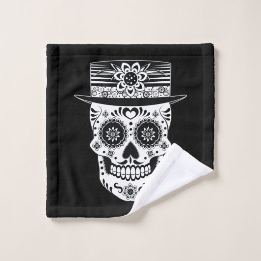 Dag van de dode suikerschedel bad handdoek (Wasdoekje)