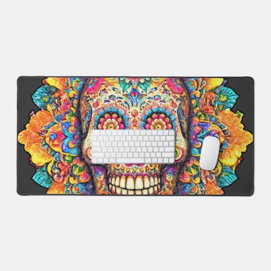 Dag van de dode suikerschedel bureaumat (Keyboard & Muis)