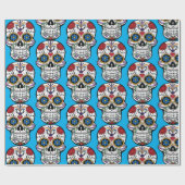 Dag van de dode suikerschedel cadeaupapier (Vlak)