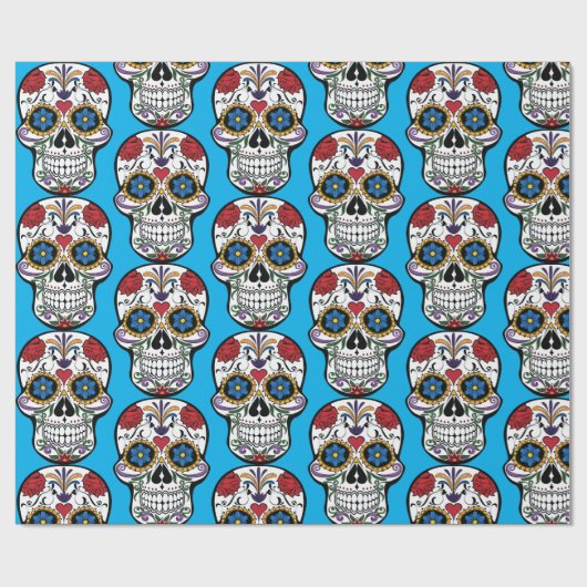 Dag van de dode suikerschedel cadeaupapier (Vlak)