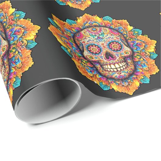 Dag van de dode suikerschedel cadeaupapier (Rol Hoek)