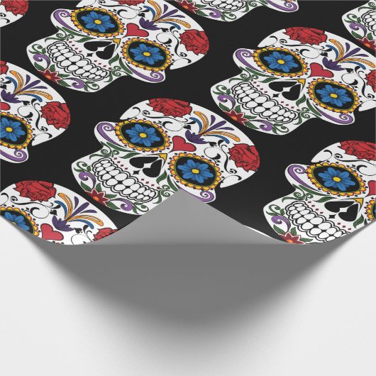 Dag van de dode suikerschedel cadeaupapier (Hoek)