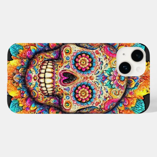 Dag van de dode suikerschedel Case-Mate iPhone case (Achterkant (horizontaal))