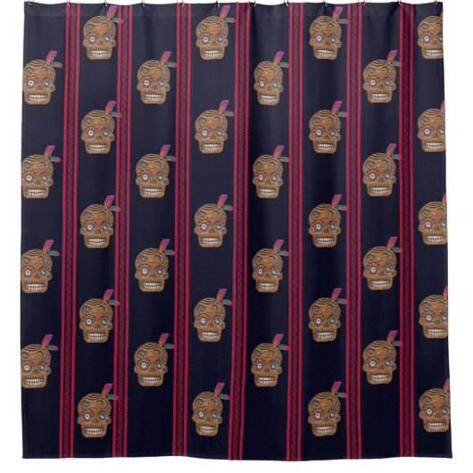 Dag van de Dode Suikerschedel (Cedar) Douchegordijn (Voorkant)