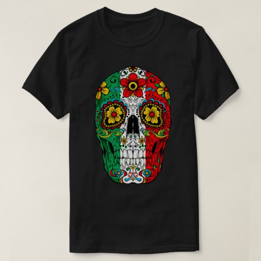 Dag van de dode suikerschedel Cinco de Mayo vrouwe T-shirt (Design voorkant)