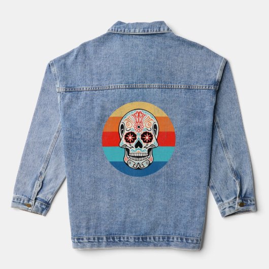 Dag van de Dode suikerschedel Denim Jacket (Achterkant)