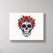 Dag van de Dode Suikerschedel - Dia de los Muertos Canvas Afdruk (Voorkant)