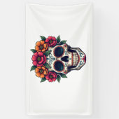 Dag van de Dode Suikerschedel - Dia de los Muertos Spandoek (Verticaal)