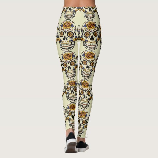 Dag van de dode suikerschedel (Dia de Muertos) Leggings (Achterkant)