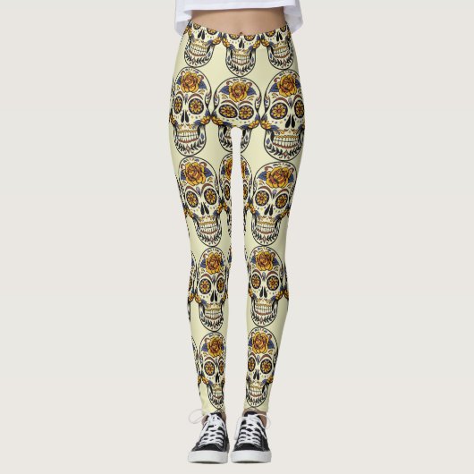 Dag van de dode suikerschedel (Dia de Muertos) Leggings (Voorkant)