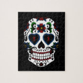 Dag van de dode suikerschedel in blauw legpuzzel (Verticaal)