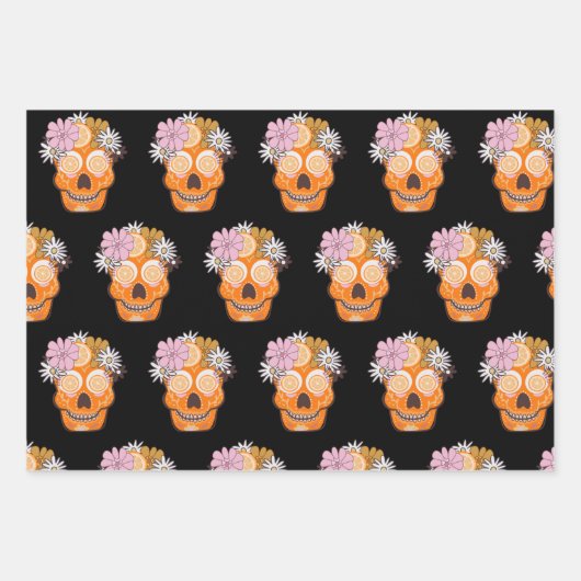 Dag van de dode suikerschedel inpakpapier vel (Voorkant 3)