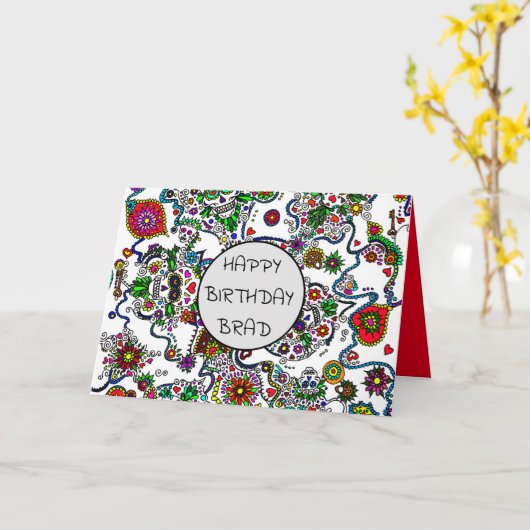 Dag van de dode suikerschedel kaart (Gele Bloem)