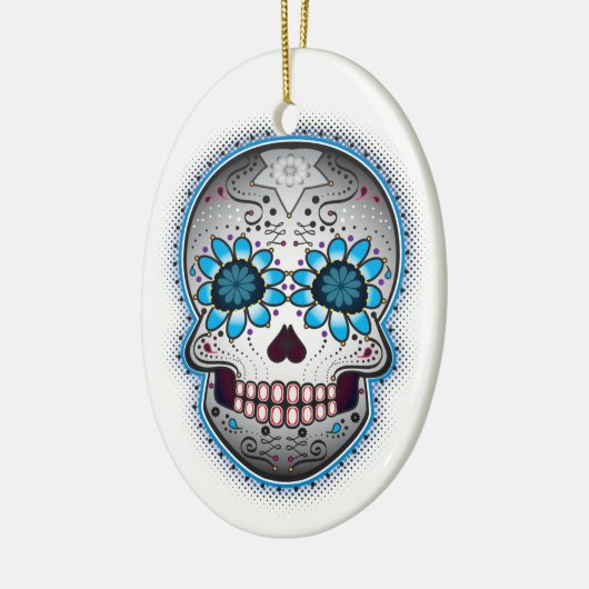Dag van de dode suikerschedel keramisch ornament (Links)