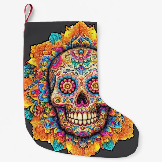 Dag van de dode suikerschedel kleine kerstsok (Voorkant)