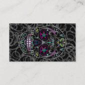 Dag van de dode suikerschedel - kleurloos zwart visitekaartje (Achterkant)