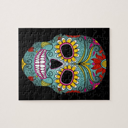 Dag van de dode suikerschedel legpuzzel (Horizontaal)