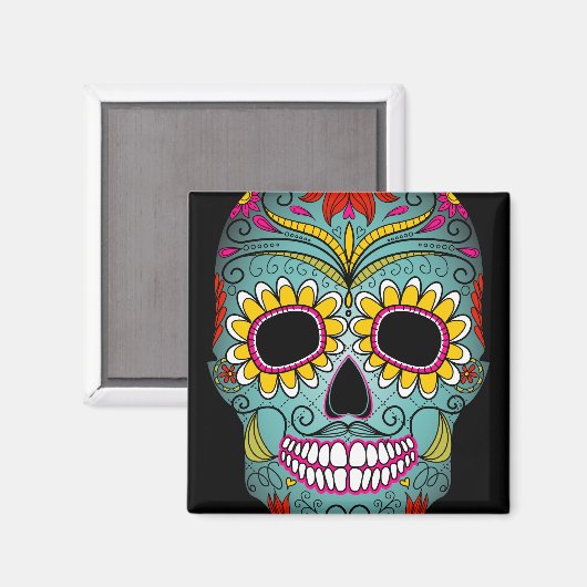 Dag van de dode suikerschedel magneet (Voorkant / Achterkant)
