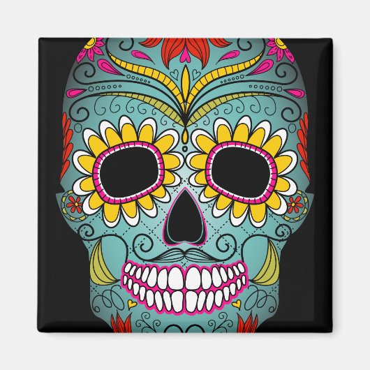 Dag van de dode suikerschedel magneet (Voorkant)