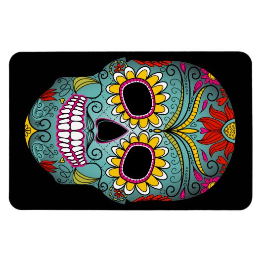 Dag van de dode suikerschedel magneet (Horizontaal)