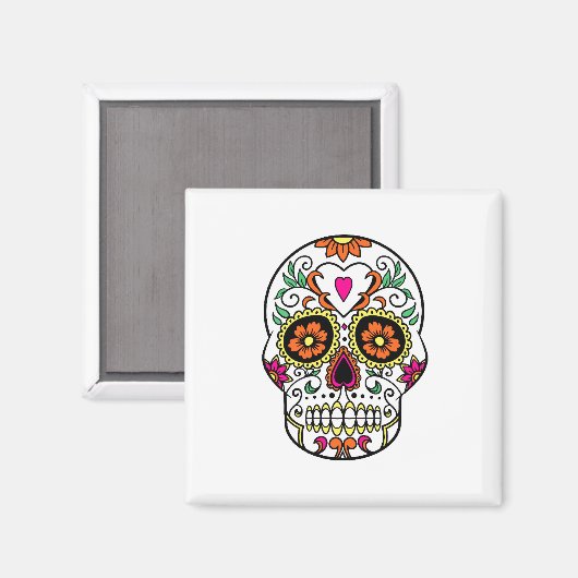 Dag van de dode suikerschedel Magnet (Voorkant / Achterkant)