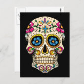 Dag van de dode suikerschedel met dwarse Briefkaar Briefkaart (Voorkant / Achterkant)