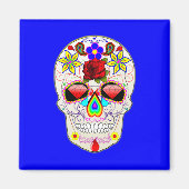 Dag van de Dode Suikerschedel met het Roos van het Magneet (Voorkant)