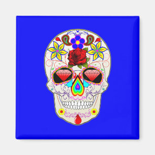 Dag van de Dode Suikerschedel met het Roos van het Magneet