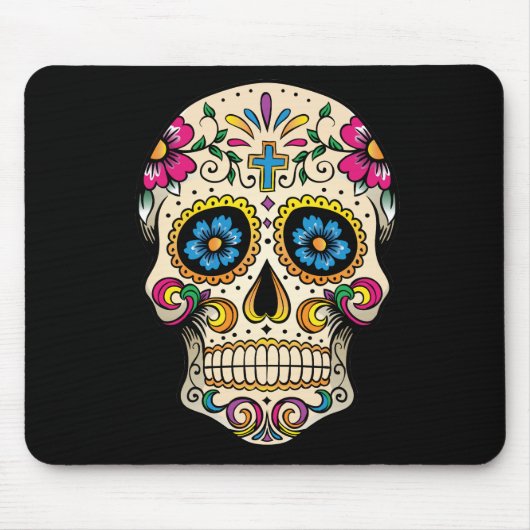 Dag van de dode suikerschedel met kruis muismat (Voorkant)