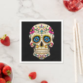 Dag van de dode suikerschedel met kruis servet (Insitu)