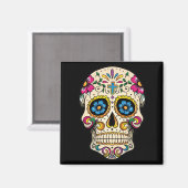 Dag van de Dode Suikerschedel met Kruismagneet Magneet (Voorkant / Achterkant)