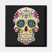 Dag van de Dode Suikerschedel met Kruismagneet Magneet (Voorkant)