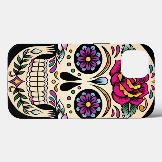 Dag van de dode suikerschedel met Roos Case-Mate iPhone Case (Achterkant (horizontaal))