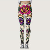 Dag van de dode suikerschedel met Roos Leggings (Voorkant)