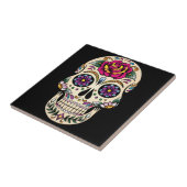 Dag van de dode suikerschedel met Roos Tegeltje (Zijkant)