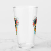 Dag van de dode suikerschedel met Rozen Glas (Rechts)