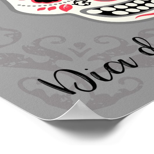 Dag van de dode suikerschedel met Rozen Poster (Hoek)