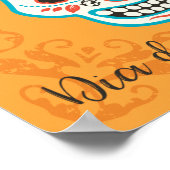 Dag van de dode suikerschedel met Rozen Poster (Hoek)