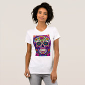 Dag van de Dode Suikerschedel Mexicaanse feestdag T-shirt (Voorkant volledig)