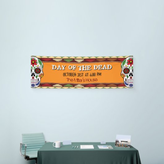 Dag van de Dode Suikerschedel Mexicaanse Halloween Spandoek (Beurs)