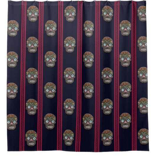 Dag van de Dode Suikerschedel (Mossy) Douchegordijn (Voorkant)