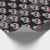Dag van de dode suikerschedel Ombre Hot Pink Glitt Cadeaupapier (Hoek)