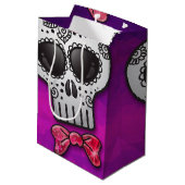 Dag van de dode suikerschedel Ombre Hot Pink Glitt Medium Cadeauzakje (Achterkant Gekanteld)