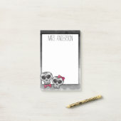 Dag van de dode suikerschedel Ombre Hot Pink Glitt Post-it® Notes (Op bureau)