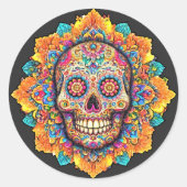Dag van de dode suikerschedel ronde sticker (Voorkant)