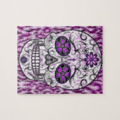 Dag van de dode suikerschedel - Roze en Paars 1,0 Legpuzzel (Horizontaal)